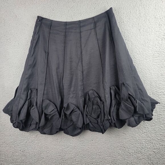 Dzhavael Couture Skirt Womens Size 8-10 Black Flouncy Petals  A-Line Full Flare - Picture 13 of 15